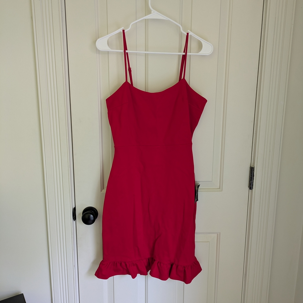 Lulu's Red Ruffled Bodycon Mini Dress
